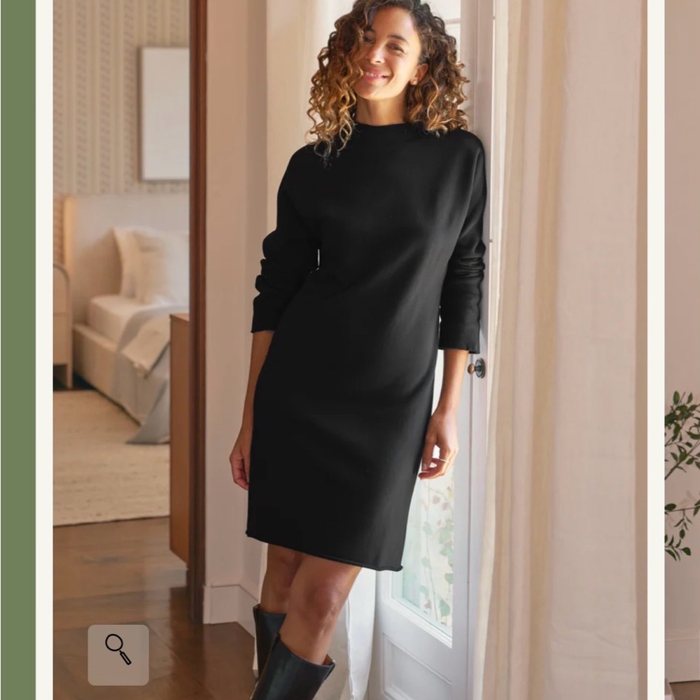 Frank & Eileen Black Long Sleeve Izzie sweatshirt party Dress
